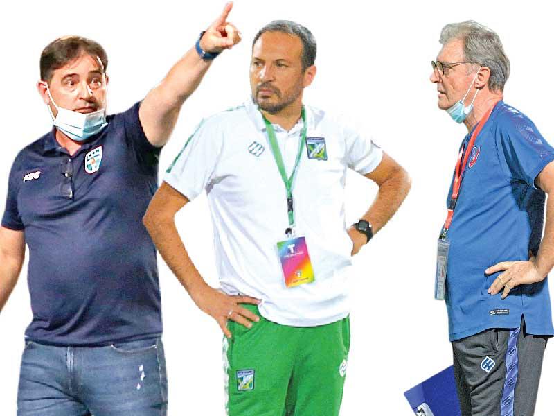    مدرب الكويت الهولندي رود كرول - مدرب العربي اللبناني باسم مرمر- مدرب كاظمة الإسباني بيانكي