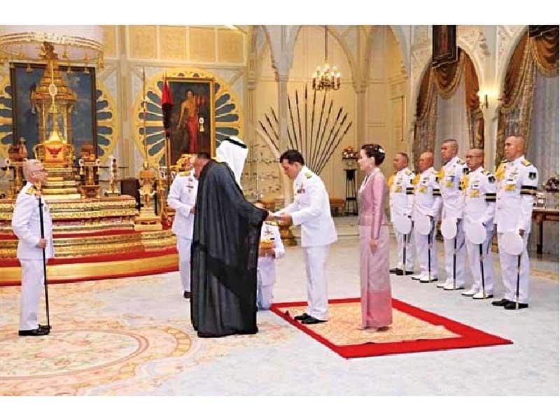 سفير الكويت محمد الفيلكاوي خلال تقديم أوراق الاعتماد
