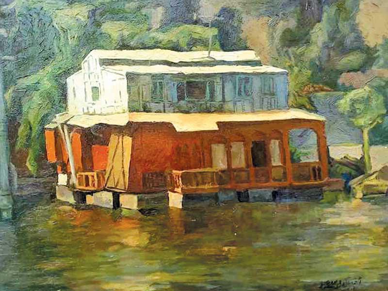 من اللوحات المعروضة