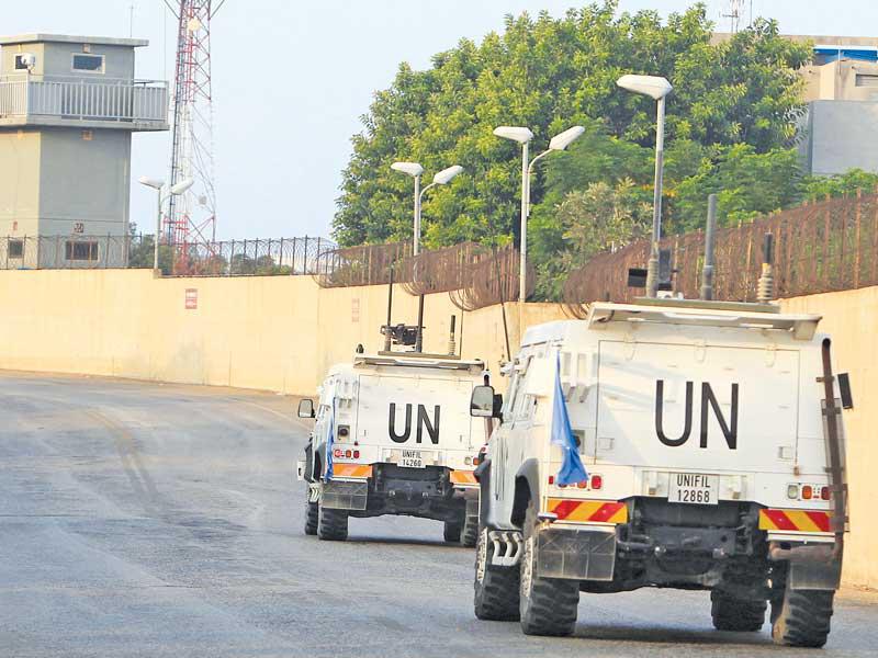 دورية لـ«يونيفيل» في الناقورة أمس   (رويترز)