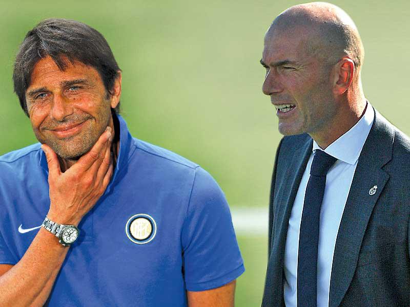 زيدان مدرب ريال مدريد- كونتي مدرب الإنتر