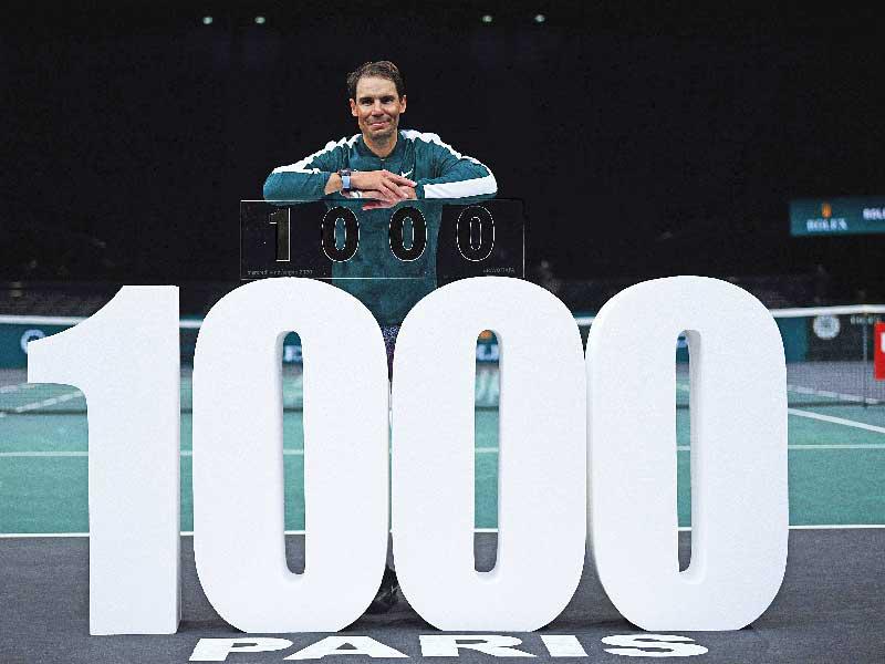 نادال يحتفل بالفوز ال 1000