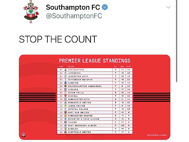 تغريدة ساوثمبتون