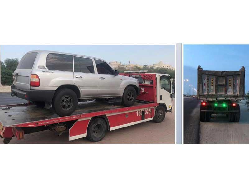 جانب من المركبات المحجوزة خلال الحملات المرورية 