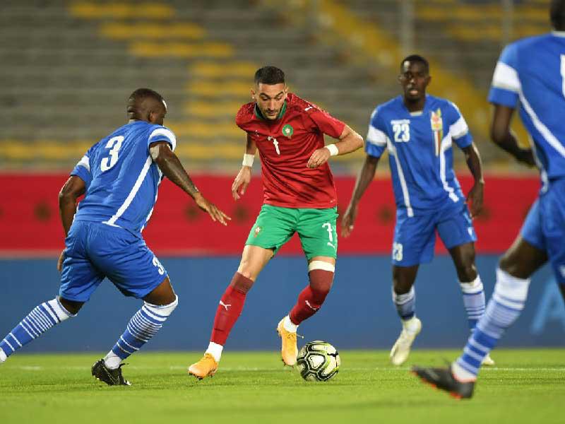 جانب من مباراة المغرب وإفريقيا الوسطى