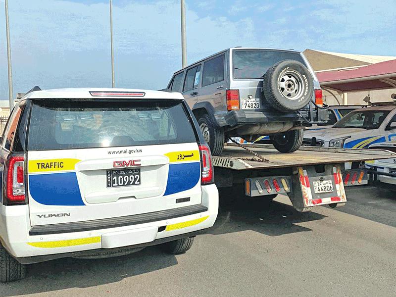 إحدى المركبات المطلوبة خلال الحملات المرورية 