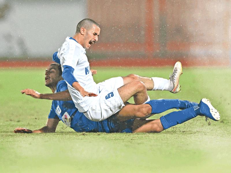 جانب من مباراة المنتخب الأولمبي وفريق التضامن (تصوير نوفل إبراهيم)