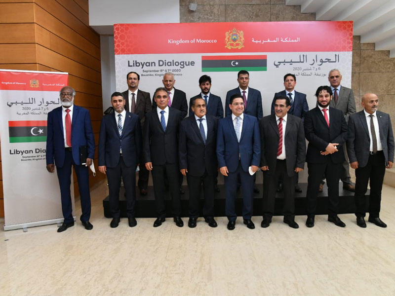 وفود من مجلس النواب والمجلس الأعلى للثورة الليبية في الرباط بالمغرب لإجراء حوار سياسي