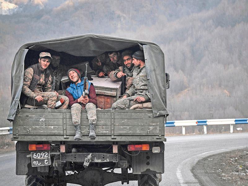 جنود أرمن في كاراباخ أمس الأول t(أ ف ب) 