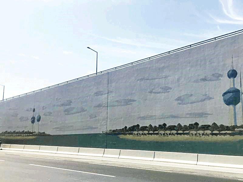 رسم أبراج الكويت على محور صباح الأحمد 