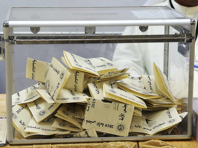 صورة أرشيفية لصندوق اقتراع في الدائرة الثالثة لانتخابات مجلس الامة التكميلية 2019