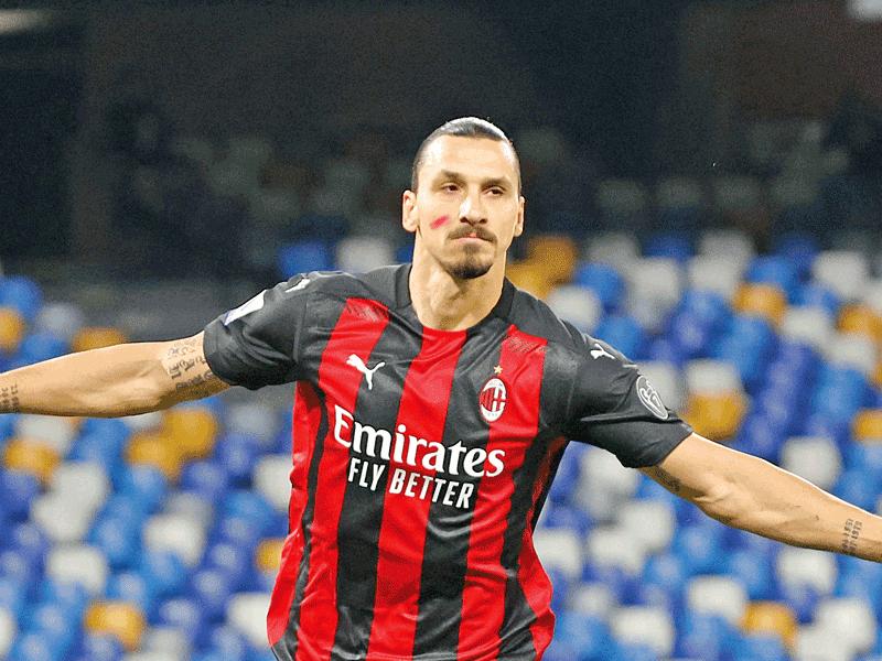 مهاجم نادي ميلان الإيطالي زلاتان إبراهيموفيتش 