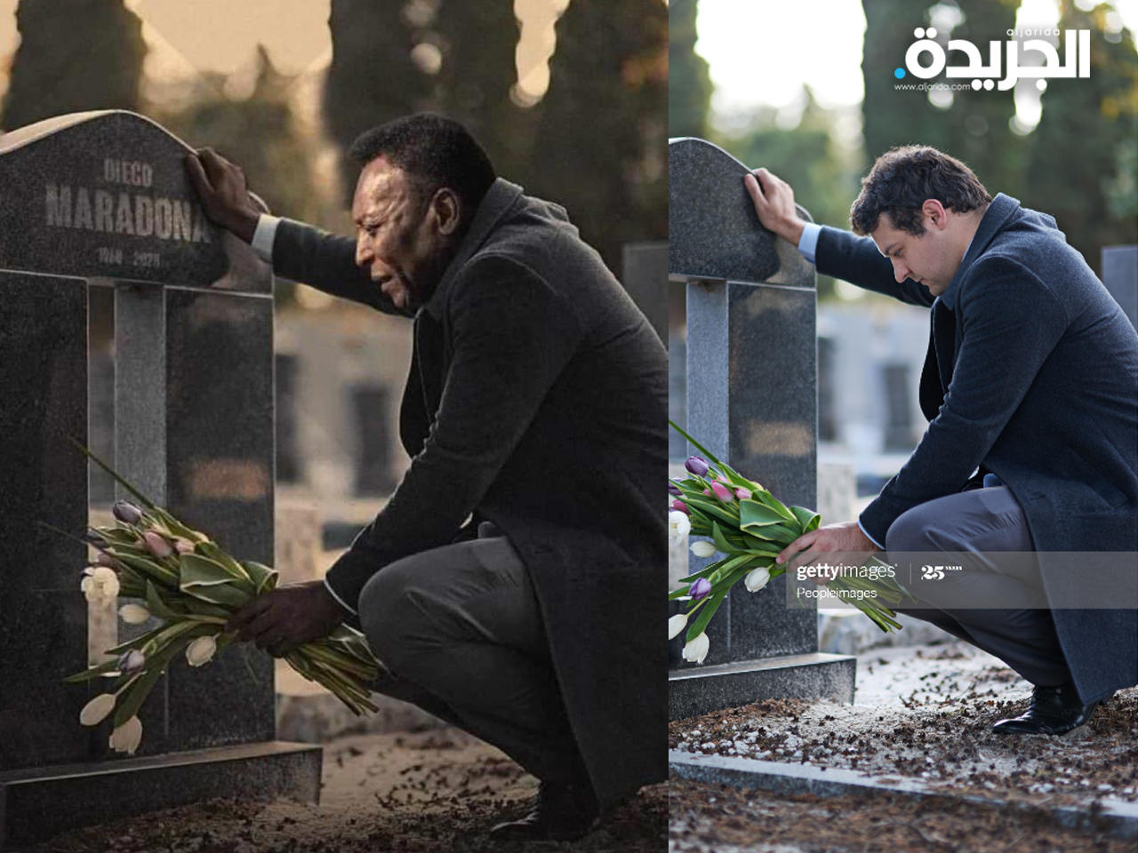 الصورة الاصلية بجانب الصورة المركبة