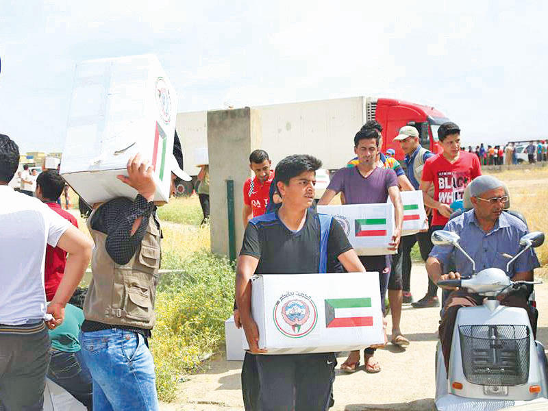 جانب من المساعدات الكويتية