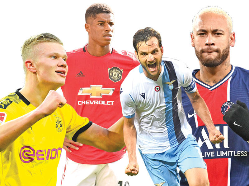 نيمار نجم سان جرمان - بارولو نجم لاتسيو - راشفورد نجم مان يونايتد - هالاند نجم دورتموند