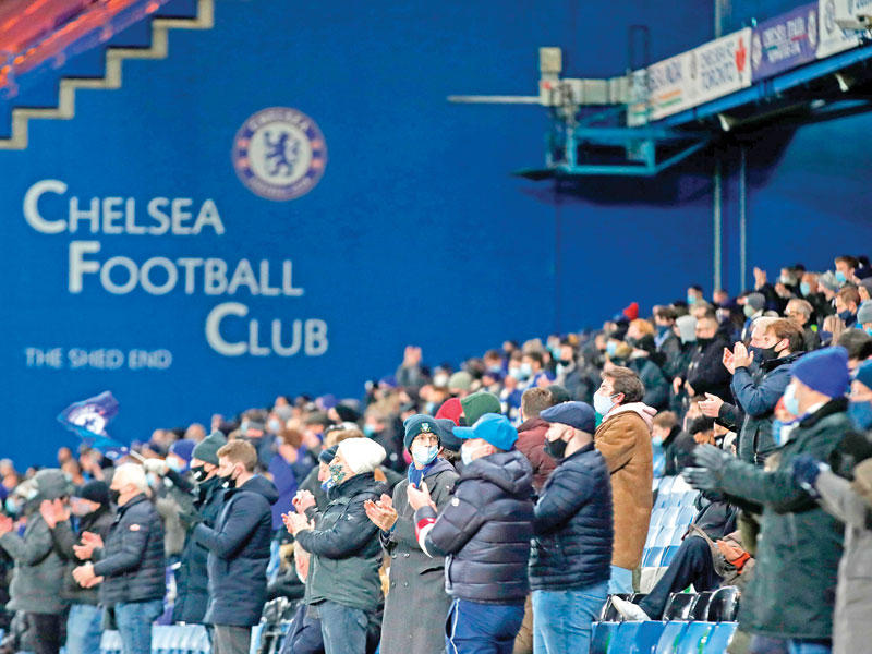 جماهير تشلسي أثناء المباراة