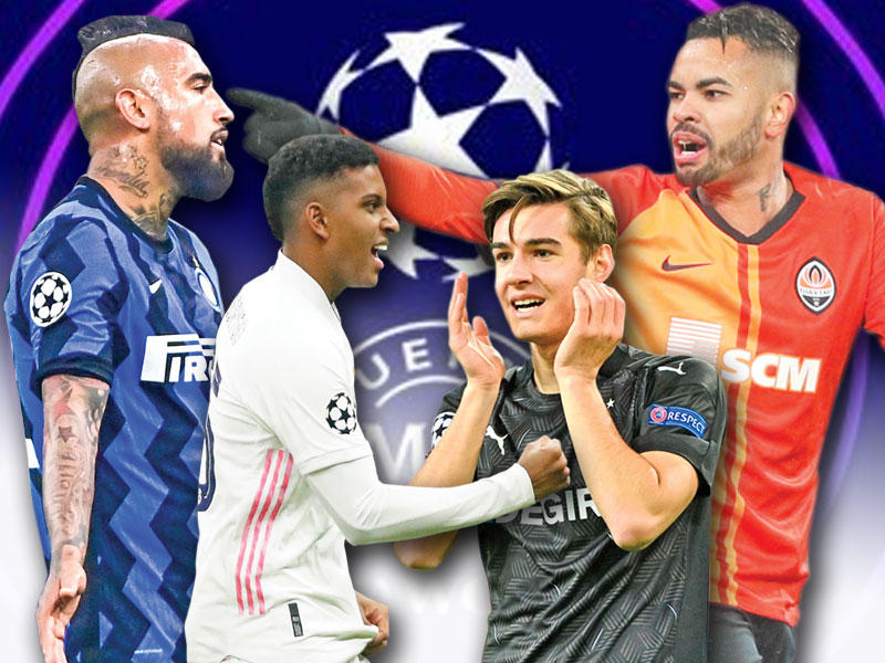 دينتينهو نجم شاختار -  فلوريان نجم مونشنغلادباخ  - رودريغو نجم ريال مدريد - فيدال نجم الإنتر