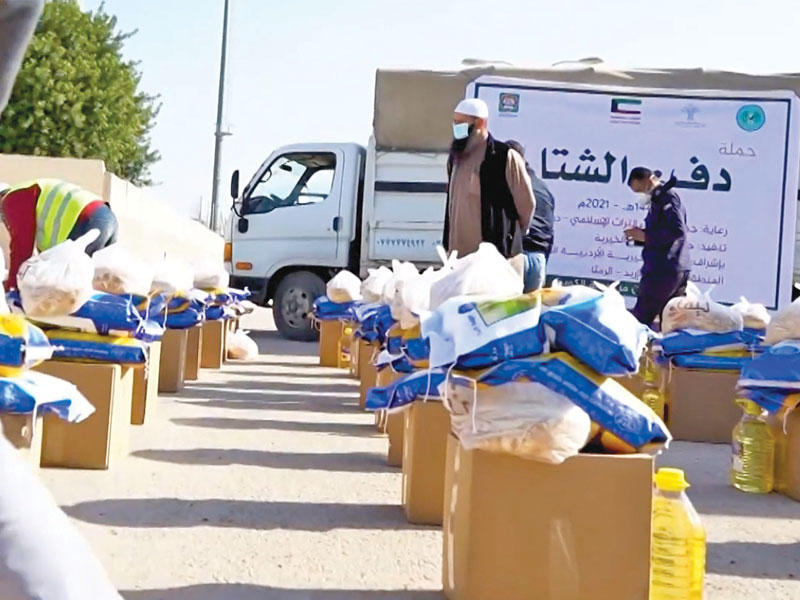 جانب من مساعدات أهل الكويت للاجئين السوريين في الأردن والأسر الأكثر حاجة
