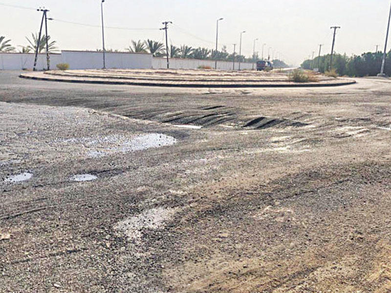 جانب من حُفر طريق 500 بالوفرة