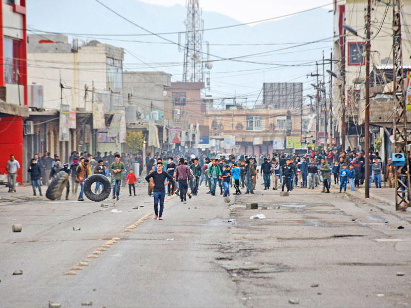 جانب من احتجاجات محافظة السليمانية الواقعة عند الحدود الشرقية لـ«إقليم كردستان العراق»