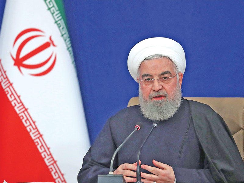 الرئيس الإيراني الوسطي حسن روحاني خلال اجتماع حكومي     (موقع الرئاسة الإيرانية) 