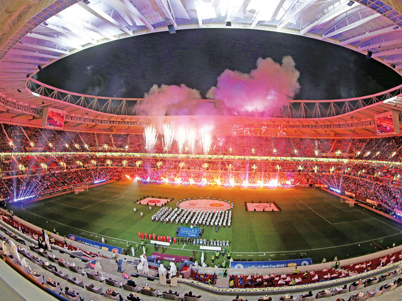 جانب من حفل افتتاح استاد أحمد بن علي