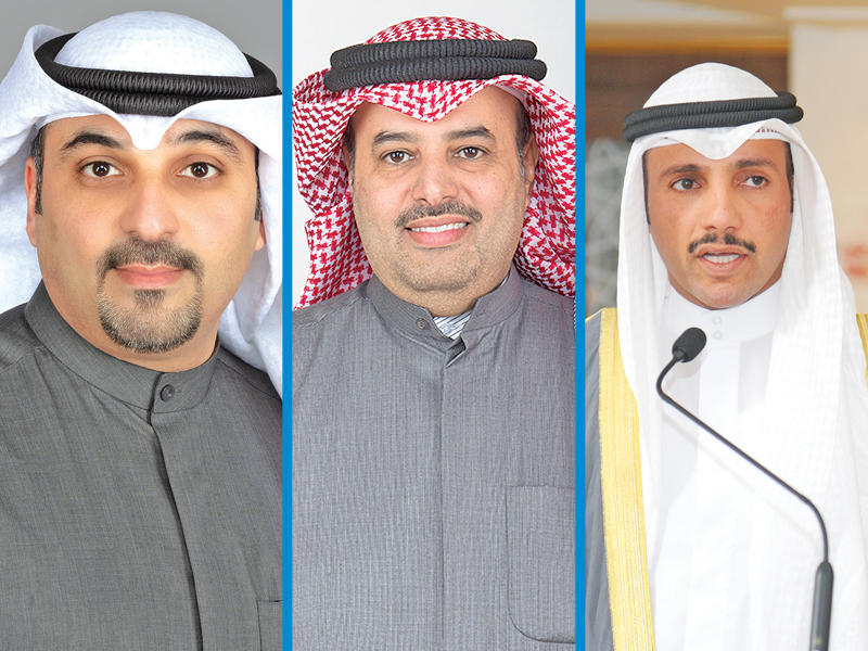 رئيس مجلس الأمة مرزوق الغانم والنائبان مبارك الحجرف ومهند الساير