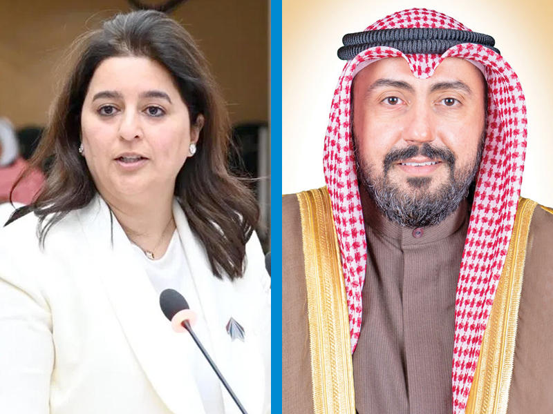  وزير الصحة الشيخ الدكتور باسل الصباح- وزيرة الأشغال وزيرة الدولة لشؤون البلدية، د. رنا الفارس