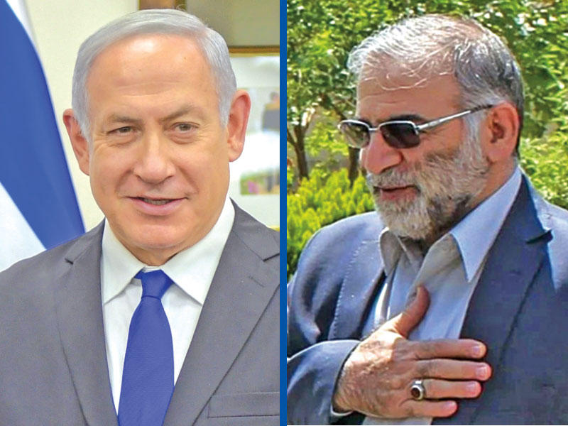 العلم النووي الإيراني محسن فخري زاده - رئيس الوزراء الإسرائيلي بنيامين نتنياهو 