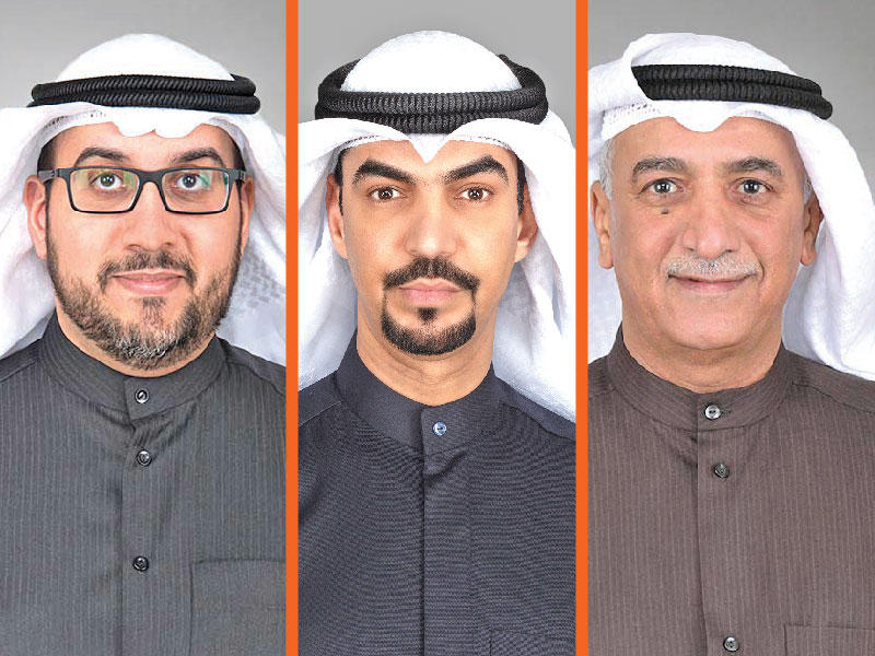 النواب شعيب المويزري وعلي القطان وأسامة الشاهين