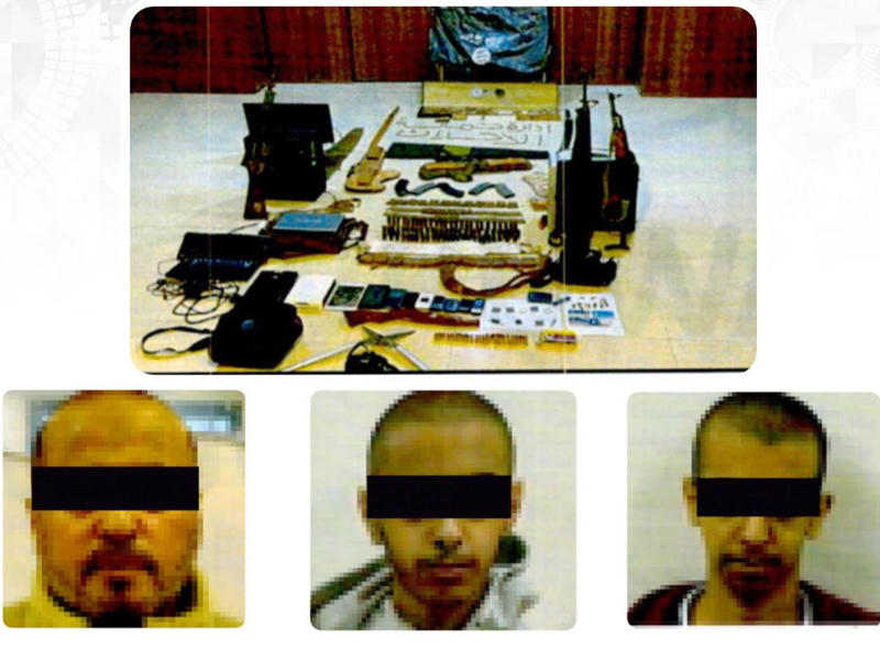 الأسلحة المضبوطة بحوزة المتهمين 