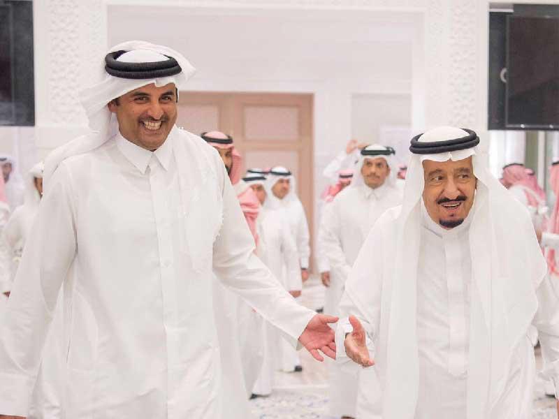  العاهل السعودي الملك سلمان بن عبدالعزيز - أمير قطر الشيخ تميم بن حمد آل ثاني