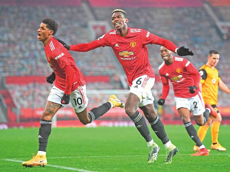 راشفورد نجم مانشستر يحتفل بهدفه