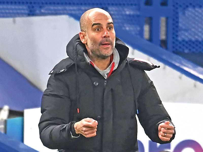  مدرب فريق مانشستر سيتي الإنكليزي بيب غوارديولا