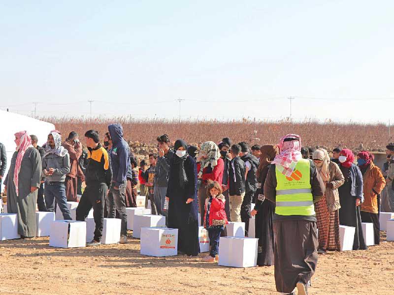 جانب من دعم  جمعية الرحمة العالمية  للاجئين السوريين بالأردن