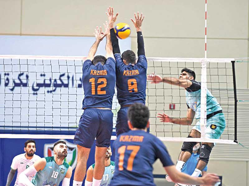 حائط صد ثنائي من لاعبي كاظمة