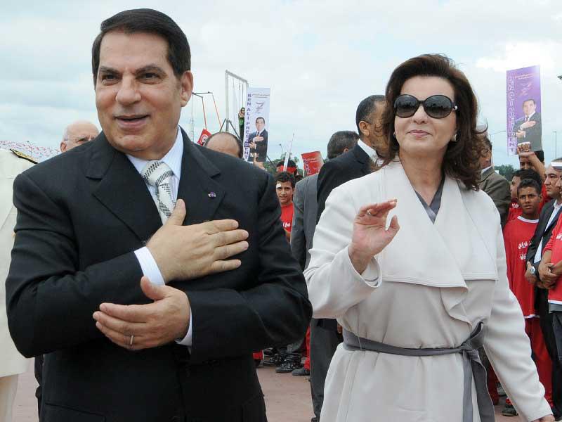 الرئيس التونسي الراحل زين العابدين بن و زوجتة