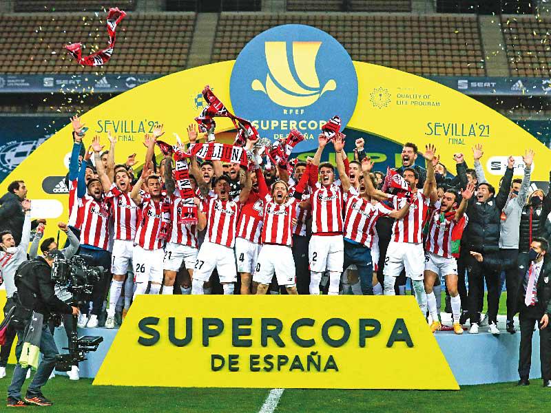 جانب من مراسم تتويج أتلتيك بلباو