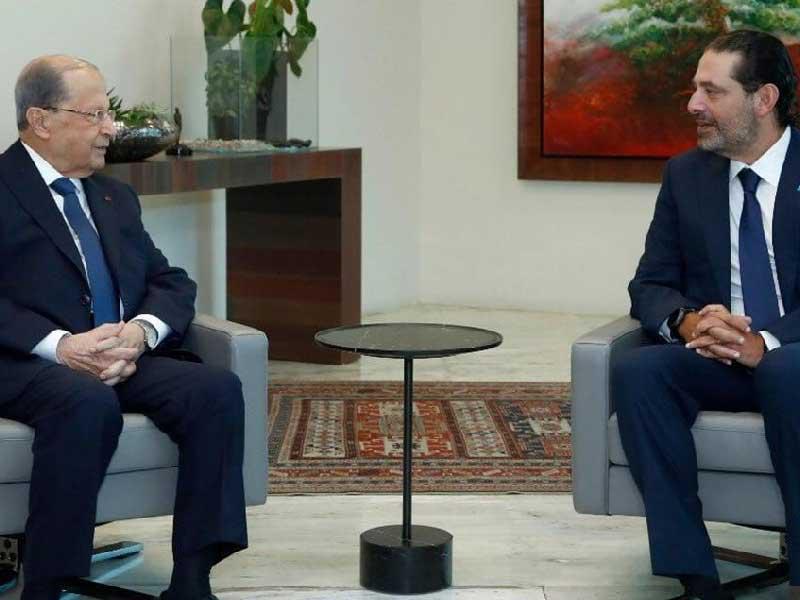 رئيس الجمهورية اللبنانية ميشل عون و الرئيس المكلف سعد الحريري 