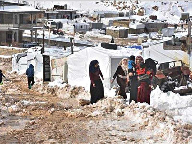 مخيمات اللاجئين السوريين خلال فصل الشتاء