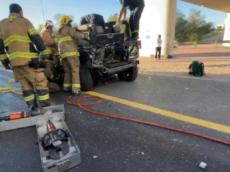 إحدى السيارات بعد الحادث