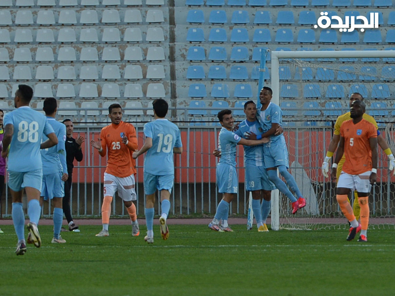 فرحة سماوية بتسجيل الهدف الثاني في مرمى كاظمة (تصوير جورج رجي) 