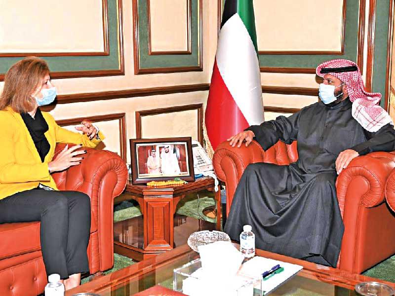 محافظ العاصمة، الشيخ طلال الخالد مستقبلاً السفيرة الفرنسية