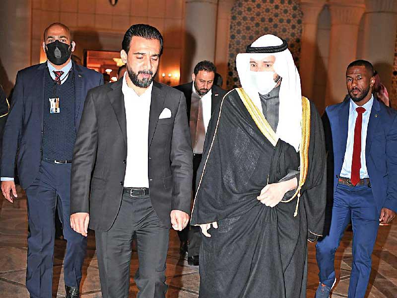  رئيس مجلس الأمة مرزوق الغانم مودعاّ نظيره العراقي محمد الحلبوسي