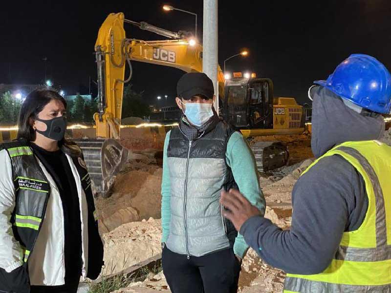 وزيرة الأشغال العامة وزيرة الدولة لشؤون البلدية د. رنا الفارس  خلال الجولة