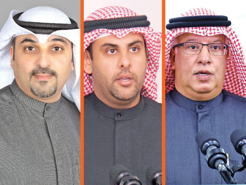  وزير الدولة لشؤون مجلس الأمة مبارك الحريص-النائب يوسف الفضالة-النائب مهند الساير