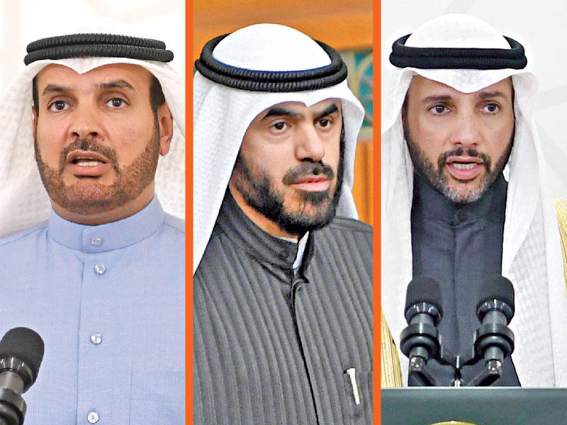 رئيس مجلس الأمة مرزوق الغانم-النائب اسامة المناور-النائب حمدان العازمي