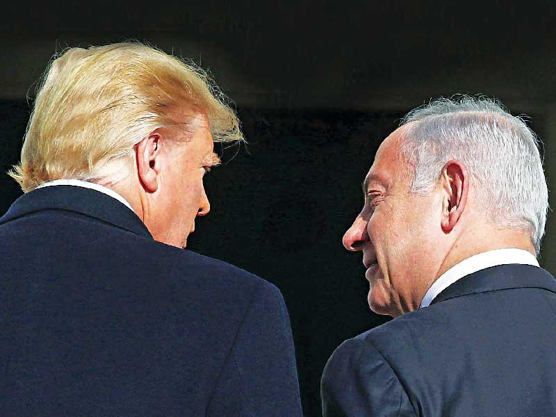 رئيس الوزراء الإسرائيلي بنيامين نتنياهو و الرئيس الأميركي السابق دونالد ترامب