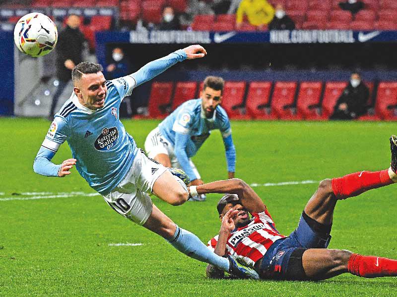 جانب من مباراة سيلتا فيغو وأتلتيكو مدريد