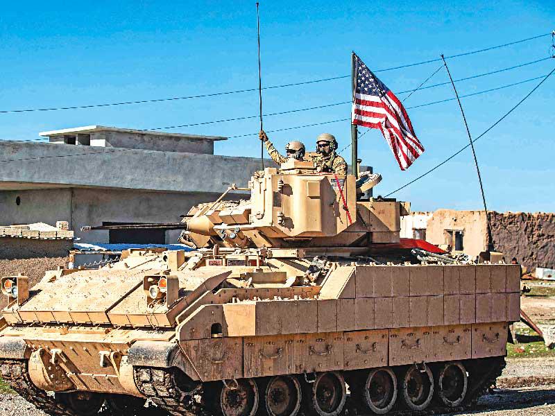 آلية أميركية في منطقة الحسكة السورية منذ أيام (أ ف ب)